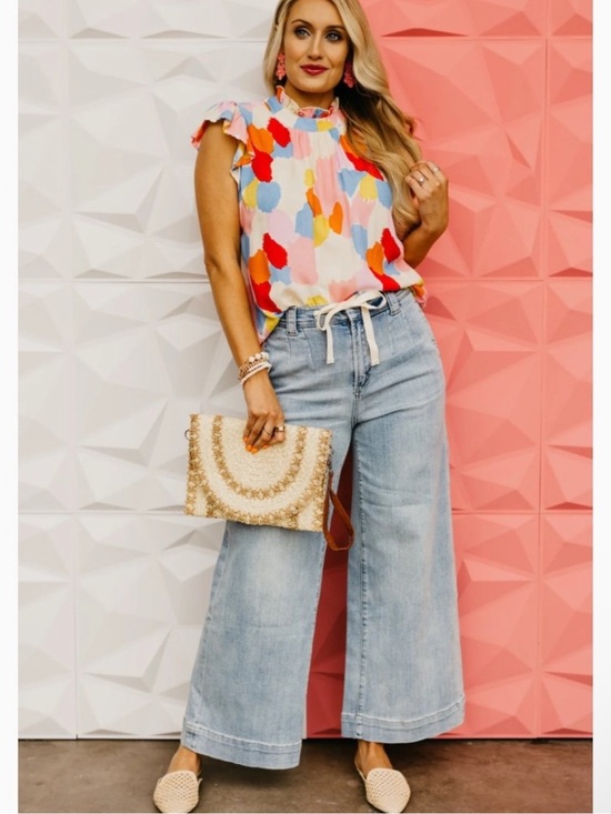 THML Tops - TMHL Sleeveless Mosaic Print Top L
